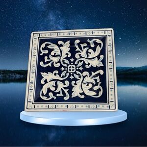 A Perfect Table - Blue/White 8.25" Square Decorative Tray Plate